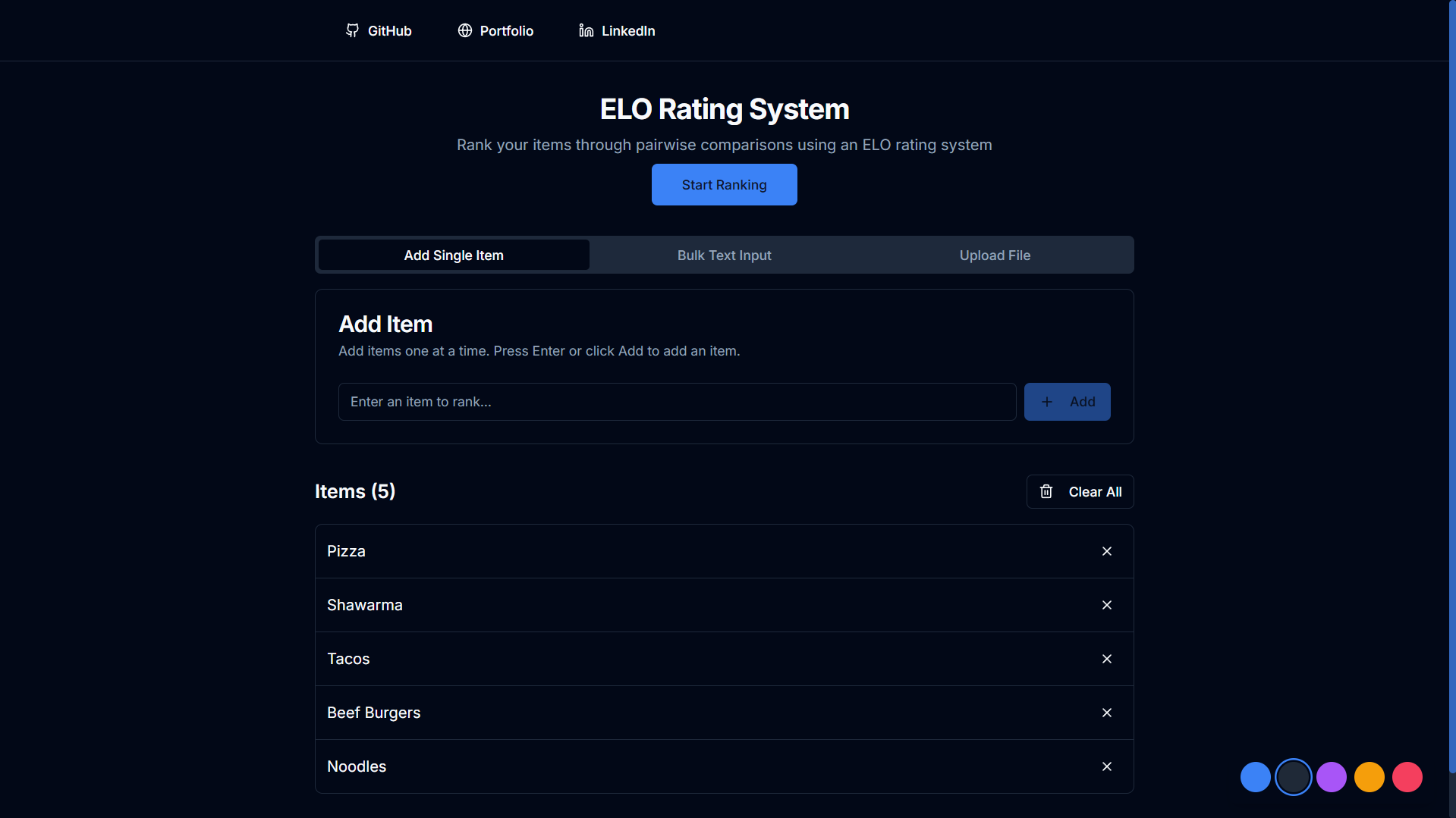 ELO Ranker screenshot 1