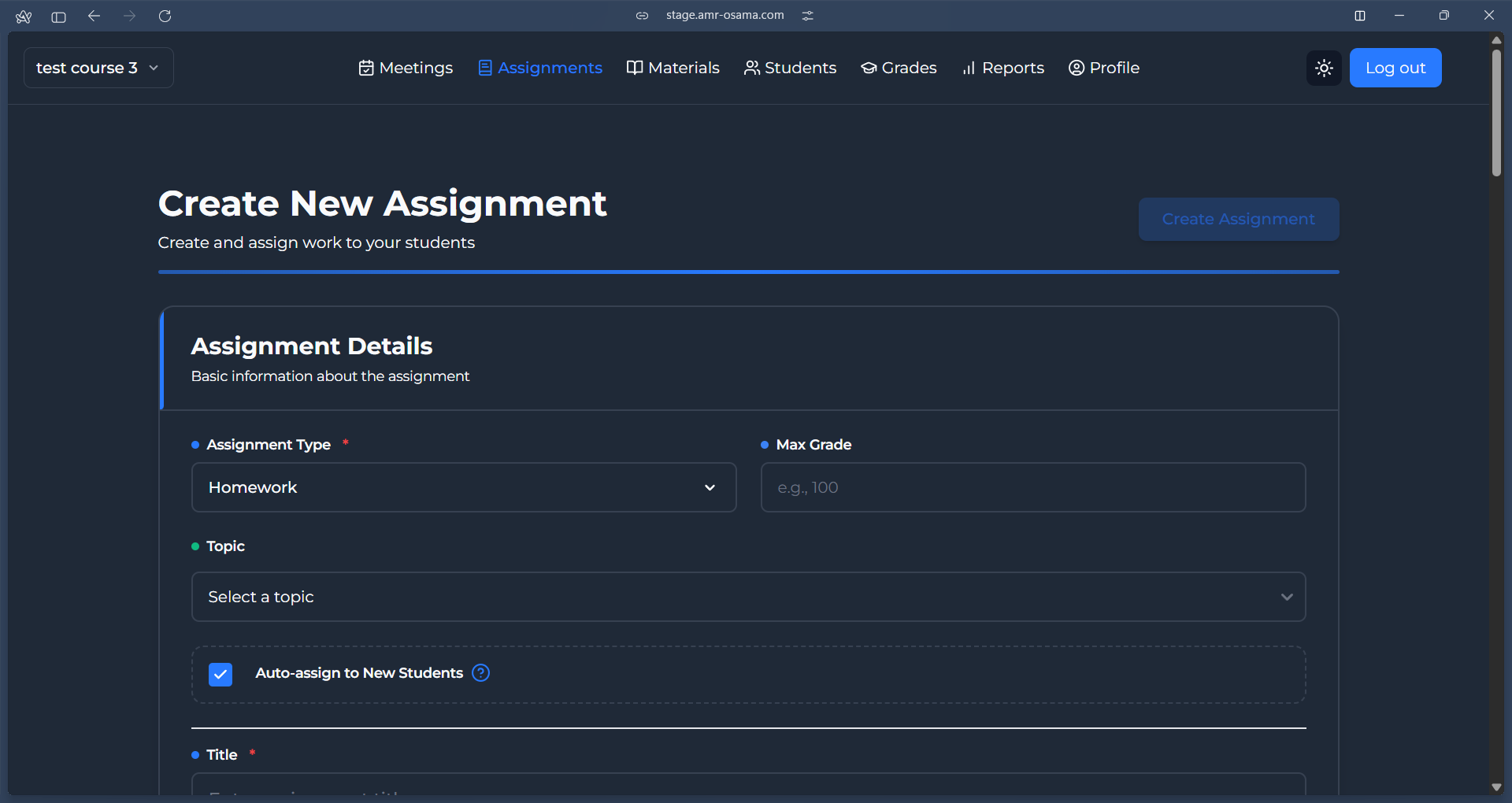 IGCSE CS Learning Management System screenshot 2